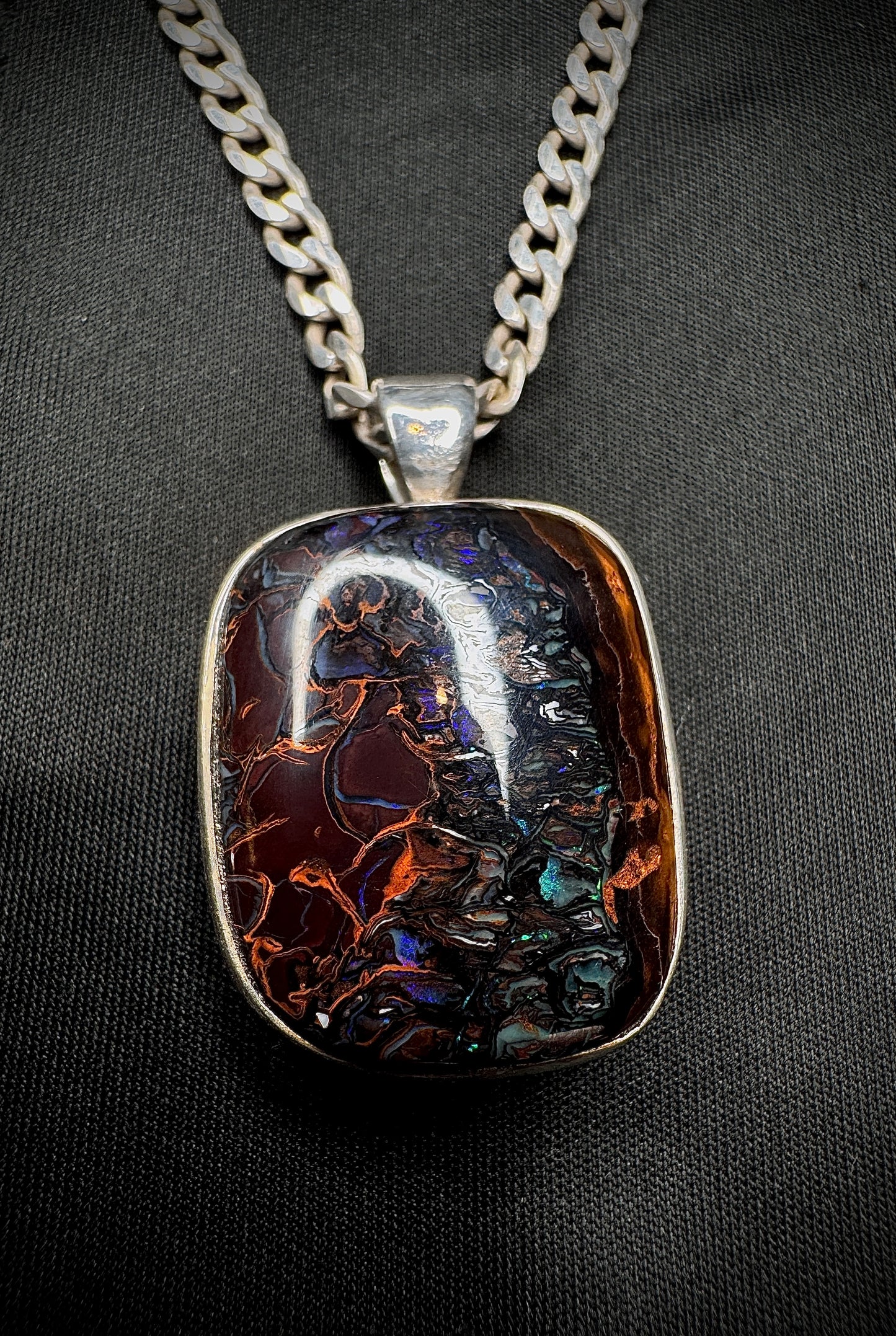 Boulder Opal Pendant 925 Silver