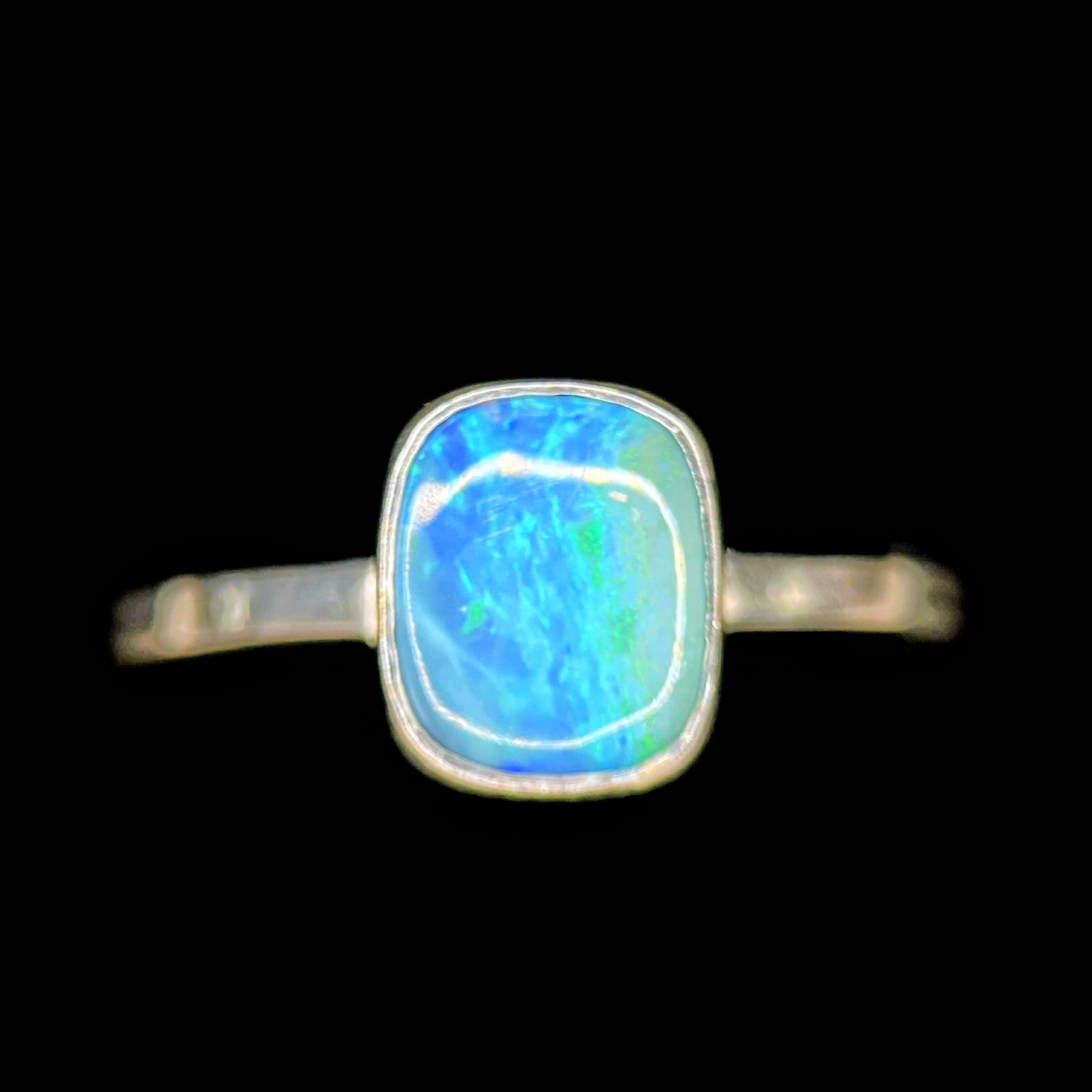 Ocean Blue Opal Doublet Ring