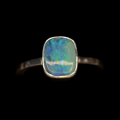 Ocean Blue Opal Doublet Ring