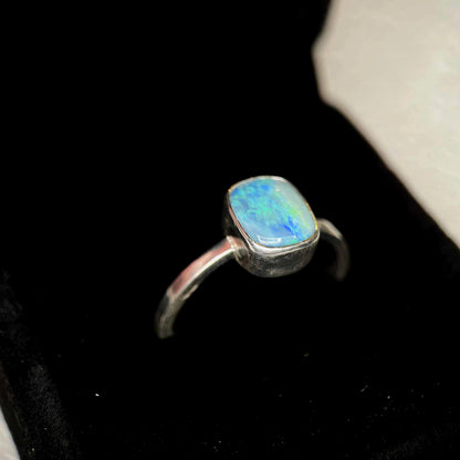 Ocean Blue Opal Doublet Ring