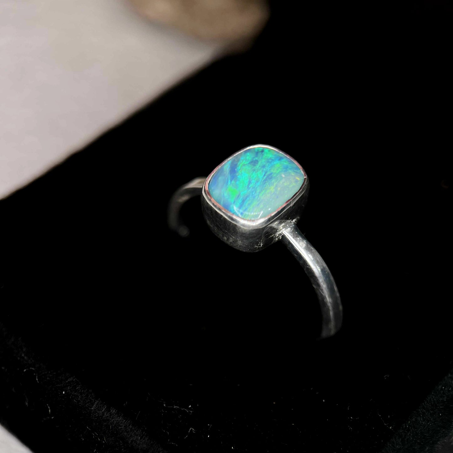 Ocean Blue Opal Doublet Ring