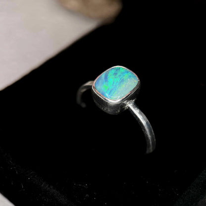 Ocean Blue Opal Doublet Ring