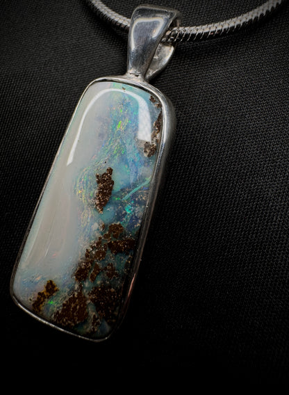 Winton Boulder Opal Crystal Face 925 Silver