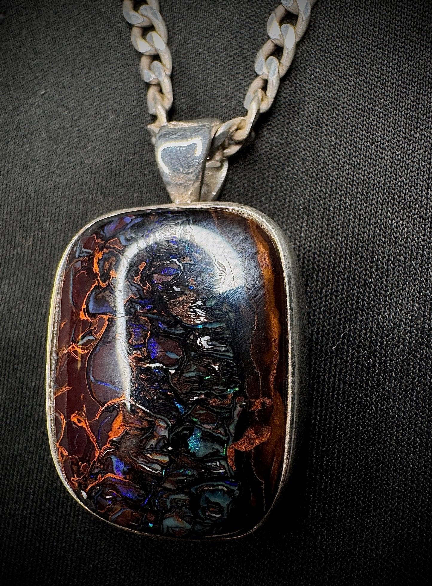 Boulder Opal Pendant 925 Silver