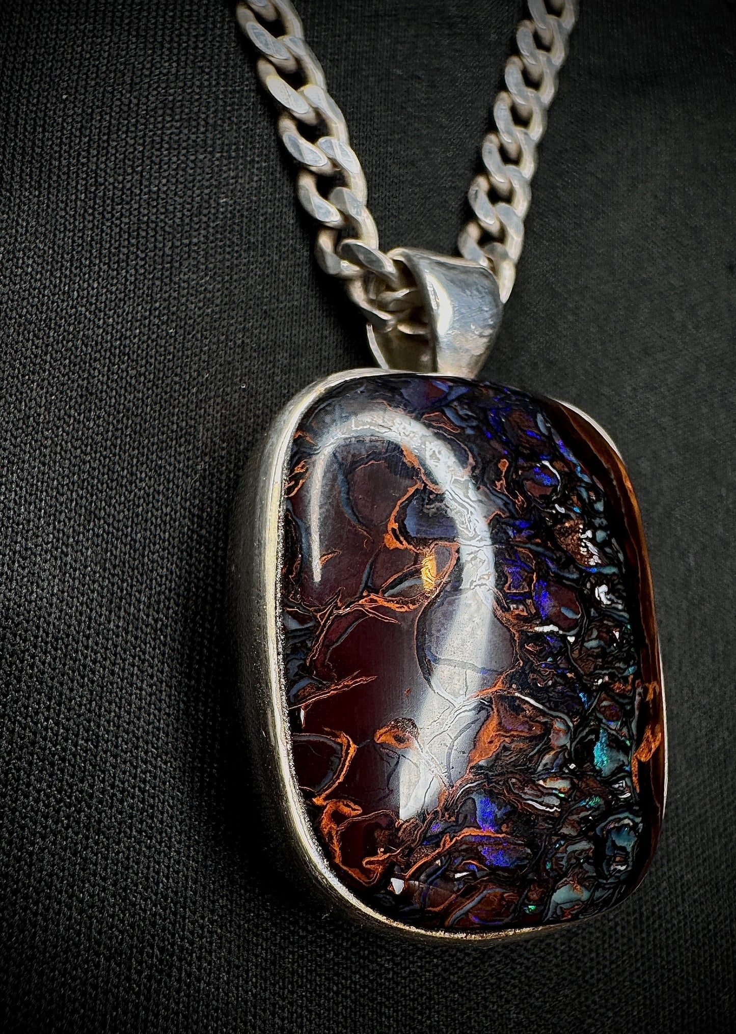 Boulder Opal Pendant 925 Silver