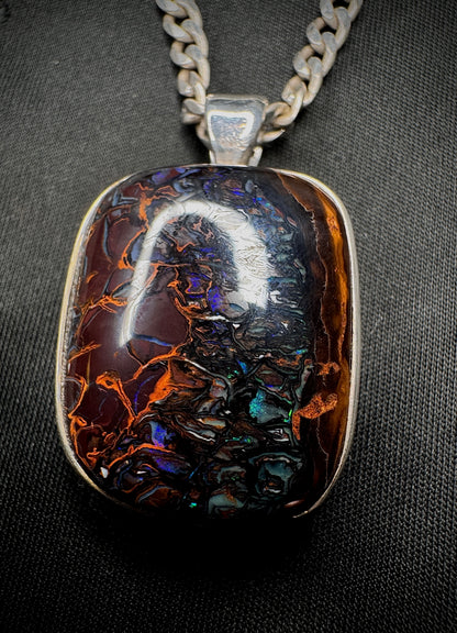 Boulder Opal Pendant 925 Silver