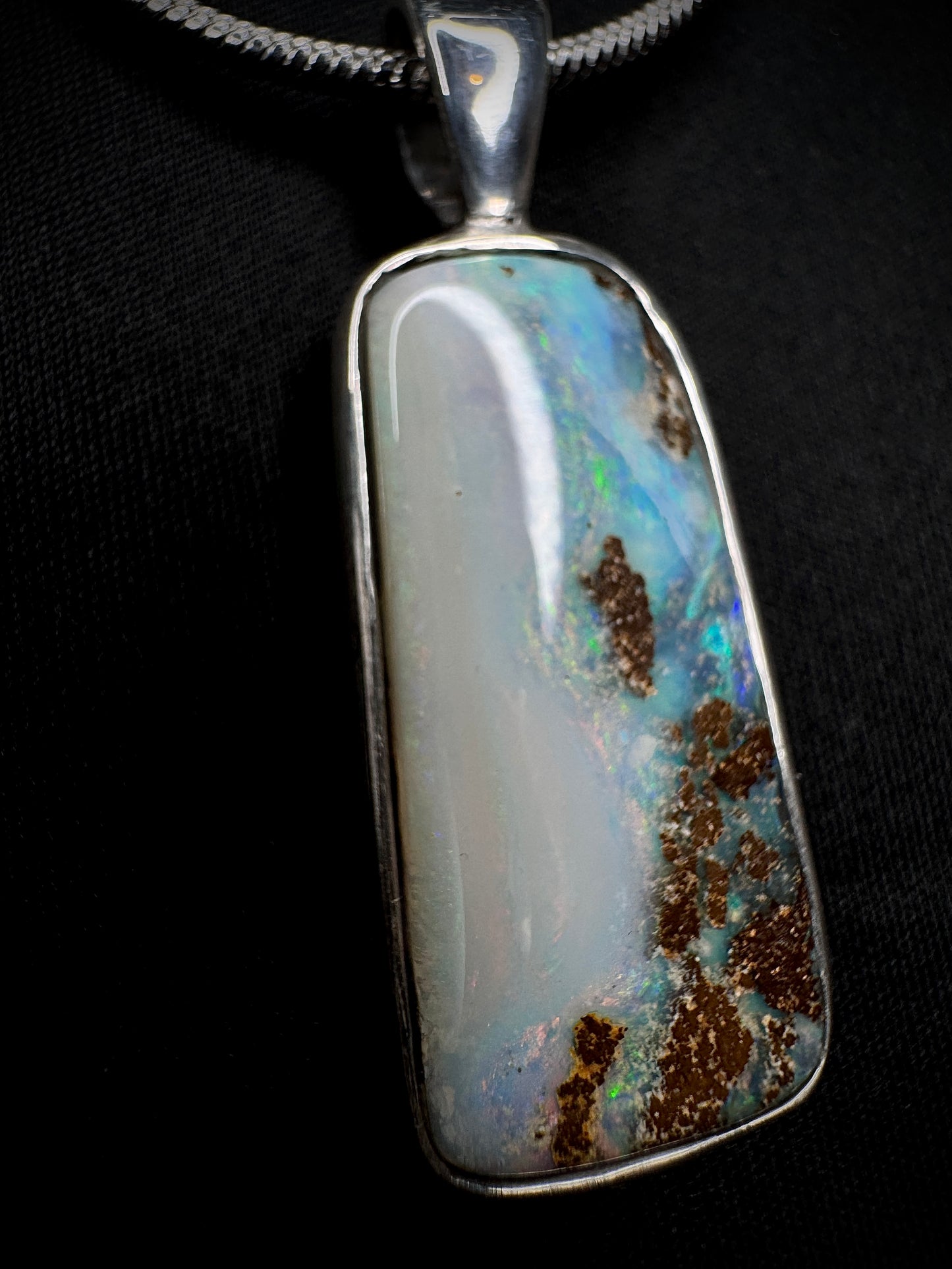 Winton Boulder Opal Crystal Face 925 Silver