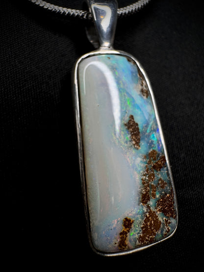 Winton Boulder Opal Crystal Face 925 Silver