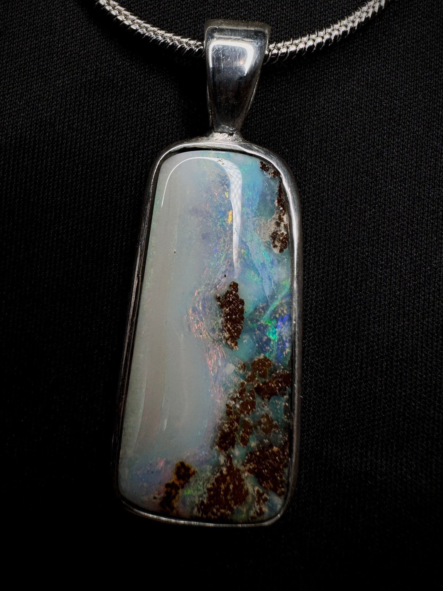 Winton Boulder Opal Crystal Face 925 Silver